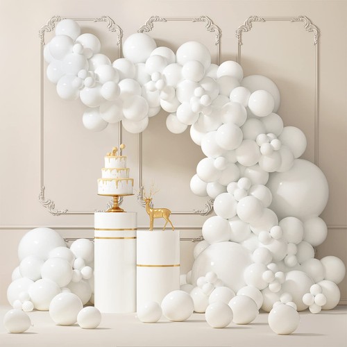 87pcs white balloons different - white,